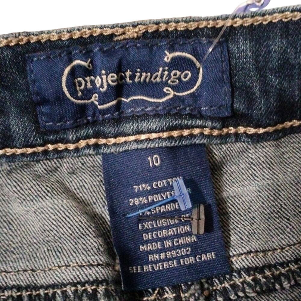 Project Indigo Stretch Denim Skirt Women's Sz 10 Blue Boho Mid Length Western - Picture 5 of 6